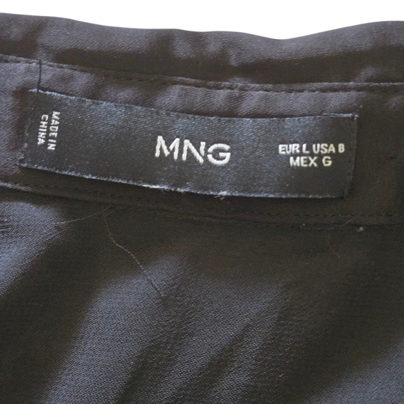 Sheer Black Polka Dot Button Up Shirt Long Sleeve Collar - Picture 9 of 9